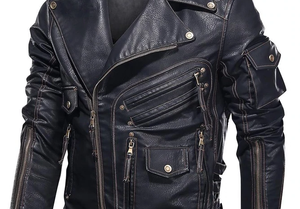 Men's Black Leather <b>Jacket</b> Motorcycle Fashion Men Slim Fit Leather <b>Biker</b> <b>Jacket</b> Coat Wholesale Leather <b>Jackets</b> for Men - Product Image 2