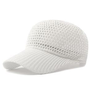 Gorra de béisbol de verano de color liso, transpirable, de tela de rizo, deportiva, de malla, para exteriores, sombrero para el sol, ajustable, unisex, de tela común - Product Image 5