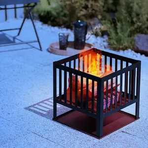Brasero de Acero Tejido de Alta Resistencia, Redondo, Metálico, para Exteriores, para Leña, Cesta para Fuego de Patio, Brasero de Jardín - Product Image 4