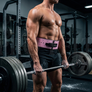 Ceinture de musculation en cuir véritable avec boucle en acier pour haltérophilie et powerlifting – Équipement de fitness en gros à prix abordable - Product Image 4