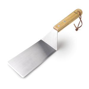 Spatola Lacor in acciaio inox con manico in legno per grigliare e cucinare - Product Image 1