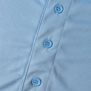 Blank <b>Light</b> Blue Baseball Jersey Uniform Short Sleeve Classic Full Button <b>Up</b> Front Sportswear Bulk - Product Image 5