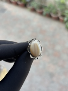 Bague fine en argent sterling 925 faite à la main avec pierre précieuse jaspe impérial, bijoux personnalisés en gros pour femmes et jeunes filles, idéale pour les mariages et les fêtes - Product Image 3