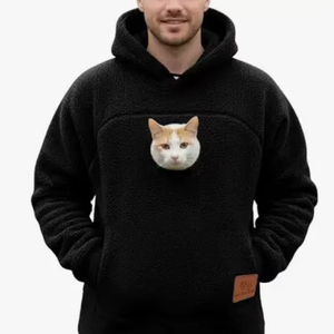 Sudadera con capucha de forro polar grueso para hombre, diseño nuevo 2026, con cremallera, logotipo personalizado, gráfico creativo de gato, estilo oversize, ropa urbana de otoño - Product Image 1