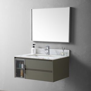 Lavabo da bagno in ceramica da 31 pollici Montary con piano in pietra, installazione sottopiano, foro singolo per rubinetto, con backsplash in Carrara Gold - Product Image 6