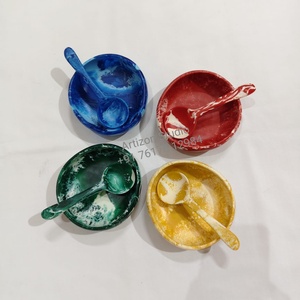 Decorative Polished Multi-Color Resin Food Grade Classic Durable Premium Handmade Eco-Friendly Party Serving Bowl Artizon Studio - Product Image 1