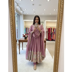 Ensemble robe, pantalon et dupatta entièrement cousu, prêt-à-porter, grandes tailles, robes de soirée pour mariage et festivals - Product Image 1