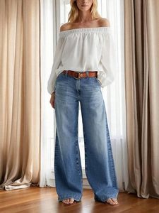 Women's Sexy Cute Solid Summer Full Length Denim Blue Casual Regular Fit 100% Cotton <b>Spring</b> Style Jeans - Product Image 4
