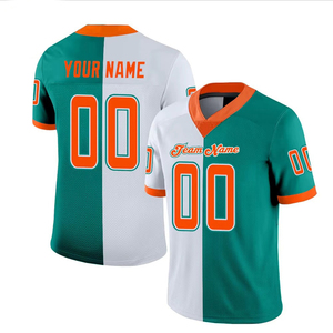 Breathable Custom Name Number Printed Plus Size Sports American Football Jersey 100% Polyester Anti-Bacterial Quick Dry <b>Silver</b> - Product Image 3