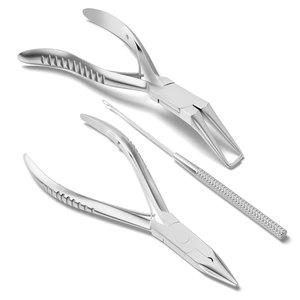 BEST ELECTRO SURGICAL Pince de retrait d'anneaux couleur or ultime, outils de pose d'extensions capillaires à maintien robuste pour usage commercial, en acier inoxydable - Product Image 1
