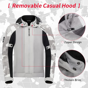 Sudadera con capucha para motocicleta, color negro, con cremallera completa, para invierno, protección corporal, forro polar, ropa deportiva - Product Image 5