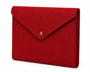 Felt Laptop Sleeve Envelope <b>Bag</b> <b>Medium</b> <b>Size</b> Button Closure Gray Daily Use - Product Image 2