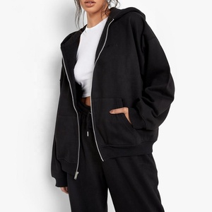 Vente en gros, pull en coton 100%, impression de Logo personnalisé Oem, blanc, fermeture éclair, Sweat-shirt personnalisé pour femmes - Product Image 5