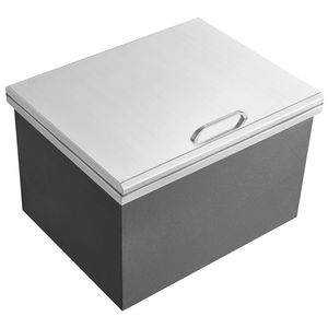 Contenitore Refrigerante in Acciaio Inox 20L x 16W x 13H, Frigorifero Commerciale da Cucina 40 Qt, Coperchio con Cerniera per Cucina Esterna - Product Image 2