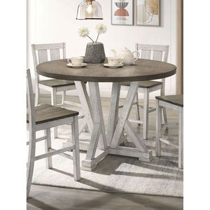 Set da Pranzo Rustico Bianco Anticato 5 Pezzi, Tavolo Bicolore con 4 Sedie per Arredamento Sala da Pranzo - Product Image 4