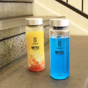 Ecozen Transparent Reusable <b>Bottle</b> 500ml Aluminum Lid Leak-proof <b>Water</b> <b>Bottle</b> for Outdoor Activities and Travel - Product Image 2
