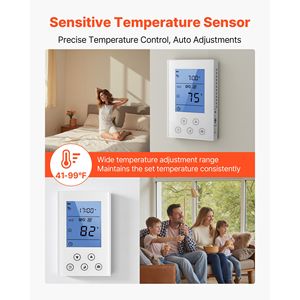Termostato Programmabile a 7 Giorni per Sistemi HVAC Domestici, Riscaldamento Radiante a Pavimento, Pompa di Calore con Sensore di Sensibilità GFCI - Product Image 4
