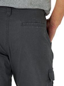 Pantalon cargo en toile gris foncé pour homme, coupe droite, plusieurs poches, respirant, style vêtement de travail, taille mi-haute, fermeture boutonnée, idéal pour l'automne - Product Image 5