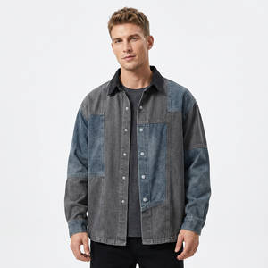 Camisa de Mezclilla Personalizable para Hombre, Ecológica, con Parches, Manga Larga, Corte Regular, Cuello Clásico, Casual, Lavado a la Piedra, Tejido Transpirable - Product Image 5
