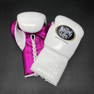 Set Personalizable de Guantes de Boxeo 'No Boxing No Life', con Agarres para las Manos, Cuero Vacuno de Alta Calidad, Acolchado de 4 Capas, Transpirable, con Cordones - Product Image 2