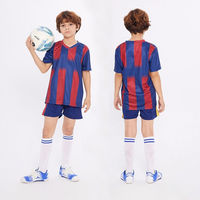 Seragam Sepak Bola Anak Laki-laki Perempuan, Dapat Disesuaikan, Musim Panas, Bahan Bernapas 100% Poliester, Tanpa Lengan, Motif Bendera, SD/SMP