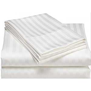 Juego de Sábanas de Satén Blanco de 2 cm con Rayas, 300 Hilos, Tamaño Queen, para Hotel y Hogar, Ropa de Cama de Lujo para Comodidad y Estilo - Product Image 1