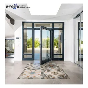Çift cam alüminyum kanat kapı son tasarım modern şekil salıncak kapısı kanatlı kapı