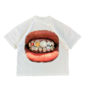 เสื้อยืดโอเวอร์ไซส์ ผ้าหนา 100% คอตตอน สตรีทแวร์ ลายพิมพ์วินเทจ ไซส์พลัส - Product Image 1