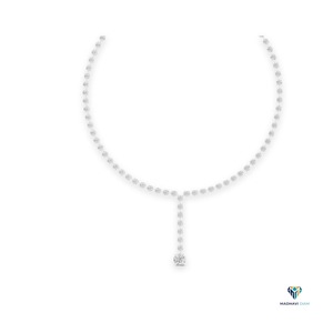 Collier pendentif en or blanc 27,65 carats avec diamant rond cultivé en laboratoire, en or massif 14 carats - Product Image 2