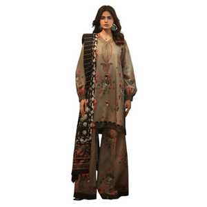 Green Embroidered Cotton Salwar Kameez Set Women Traditional Loose Fit <b>Ankle</b>-Length Casual Wear India Pakistan Style - Product Image 1