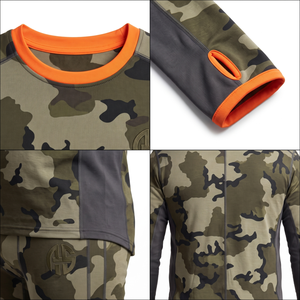 Ensemble de sous-vêtements thermiques de compression en laine mérinos lourde pour homme, motif camouflage, pour la chasse - OEM - Product Image 4
