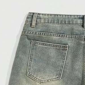 กางเกงยีนส์ขาสั้นผู้ชายรุ่นใหม่ล่าสุด คุณภาพพรีเมียม ผ้าฝ้ายระบายอากาศ ตกแต่งด้วยคริสตัล ทรงสลิมฟิต สไตล์ลำลอง สำหรับฤดูร้อน - Product Image 3