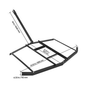 Erpice a barre trainate in acciaio Q235, larghezza 74 pollici, con barre regolabili, attacco a perno per trattore, supporto per livellatrice da 50 pollici - Product Image 6
