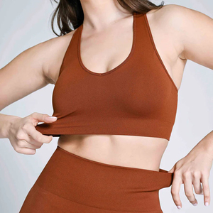 Ensembles de soutiens-gorge de sport sans coutures à maintien élevé pour femmes, légers, personnalisables avec impression frontale, respirants, vente en gros, vêtements de fitness sans manches - Product Image 6