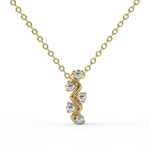 จี้เพชรทรงกลมเจียระไนแบบบริลเลียนท์ 14K ทองคำแท้ ประดับเพชรแล็บโกรว์ (แบบเติมเพชร) ได้รับการรับรองจาก IGI พร้อมชุบโรเดียม สำหรับผู้หญิง - Product Image 3