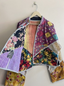 Reversible Indian Kantha <b>Jacket</b> Indian Handmade Vintage Boho Short Coat For Women - Product Image 6
