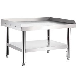 Table de cuisson professionnelle en acier inoxydable 48 x 30 x 24 pouces avec support de grill réglable et rangement sous le plateau - Product Image 1