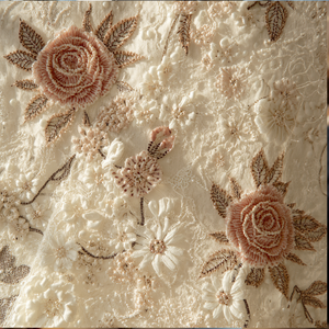 Ribete de Encaje Floral Bordado con Cuentas, Ecológico y de Lujo, para Vestidos de Novia y Prendas de Moda - Product Image 3