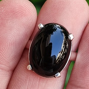 Black Onyx <b>Ring</b> 925 Sterling <b>Silver</b> Handmade Boho <b>Statement</b> Promise <b>Ring</b> for Women Natural Oval Black Onyx <b>Ring</b> July Birthstone - Product Image 5