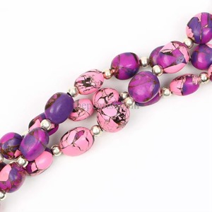 Perles de pierres précieuses en turquoise rose Mohave lisse de qualité AAA, 6x8mm et 8x10mm, en fil, prix de gros en vrac pour la fabrication de bijoux - Product Image 2