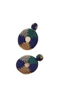 Boucle d'oreille en forme de cœur avec broderie multicolore perlée artisanale élégante avec travail de graine fantaisie et look de luxe supérieur par Hiba Enterprises - Product Image 3
