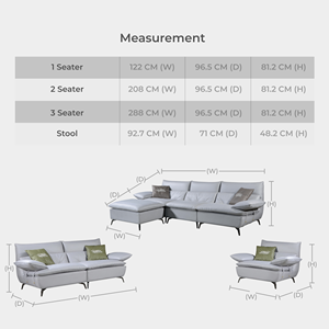 โซฟาปรับเอนแบบแยกส่วน ดีไซน์มินิมอล ผ้าหุ้มเบาะอย่างดี โฟมความหนาแน่นสูง ทนทาน เป็นมิตรกับสิ่งแวดล้อม นั่งสบาย รุ่น Goodnite - Product Image 4