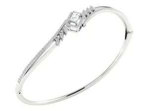 Bracelet en or massif 18 carats avec diamant de laboratoire 5 carats, rond brillant, motif tourbillon royal, certifié IGI, bijoux de mariée, personnalisable OEM - Product Image 1