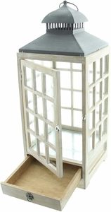 Vintage Eco-Friendly Wooden <b>Lantern</b> <b>Candle</b> <b>Holder</b> with Storage Drawer Rustic Farmhouse Christmas Home Decoration - Product Image 6
