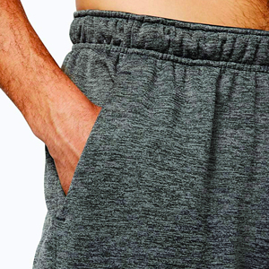 Men's Dark Grey Elastic Waist Sweatpants with Drawstring Side Pockets Casual Breathable Knitted Joggers Flat Front Summer Wear - Product Image 4