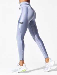 ONETEN APPAREL Leggings de yoga taille haute extensibles dans quatre directions avec fermeture éclair à la cheville, pantalon de sport uni - Product Image 1