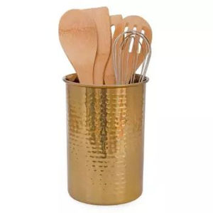 New Decorative Antique Gold Powder Coating Metal <b>Cutlery</b> Holder With Round Shape Flatware Organizer For Home Kitchen Decor - Product Image 5