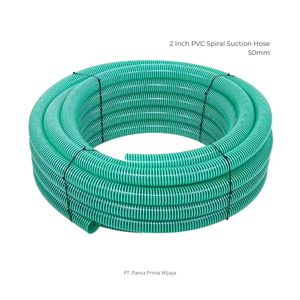 Tuyau d'aspiration en PVC spiralé de haute qualité de 2 pouces (50 mm) transparent vert pour pompe à eau, irrigation et exploitation minière - Product Image 1