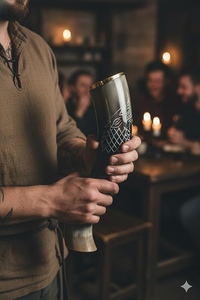 Top Selling New Carved Design of Viking Drinking Horn with Logo Authentic Food Safe No Leaks Norse Viking Drinking Horn <b>Beer</b> - Product Image 3