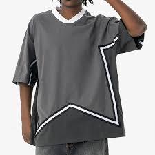 Oversized mens streetwear <b>tshirt</b> custom printed knitted spandex <b>polyester</b> v neck short sleeve casual breathable eco friendly - Product Image 3